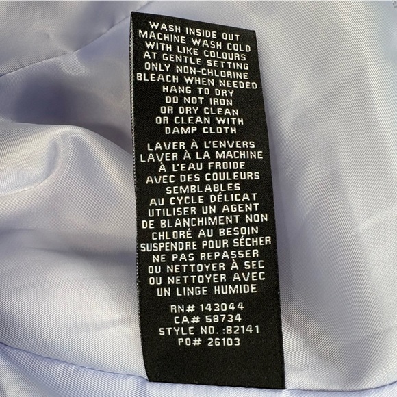 7 For All Mankind Faux Leather Cropped Jacket Sz Medium Lavender Double Breasted - Picture 13 of 13